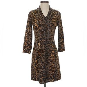 J. McLaughlin Ivana Brown/black Tanzania Cheetah Print Dress Size XS - NWT